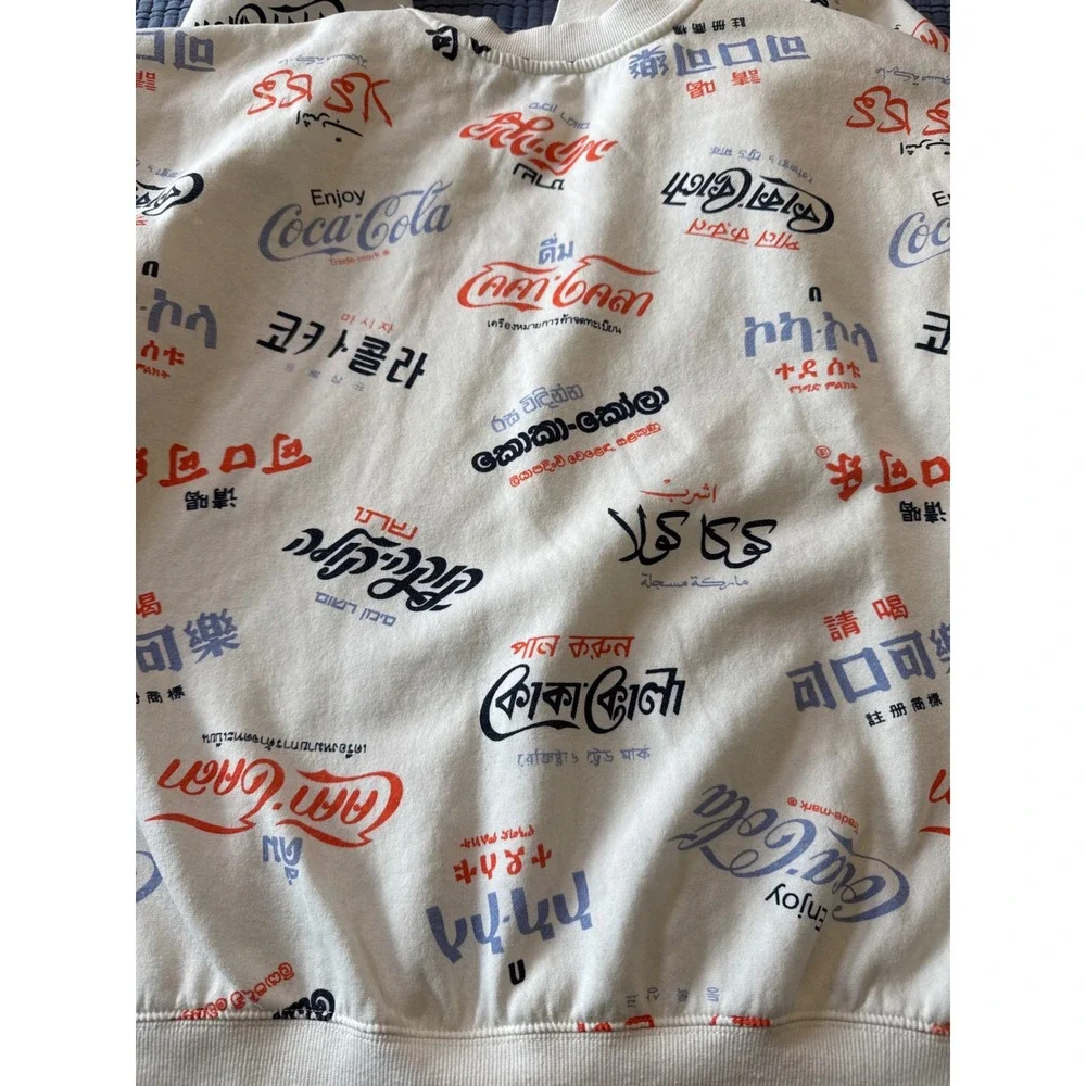 Coca-Cola International All Over Print Crewneck Sweatshirt Y2K Streetwear Global